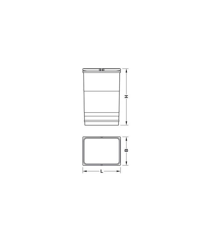 Wiaderko zapasowe XL,Blum Tandembox 412x230x330 25L