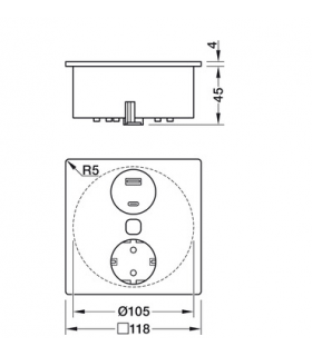 gniazdo-duplex-1xschuko-usb-a-c-nierdz-