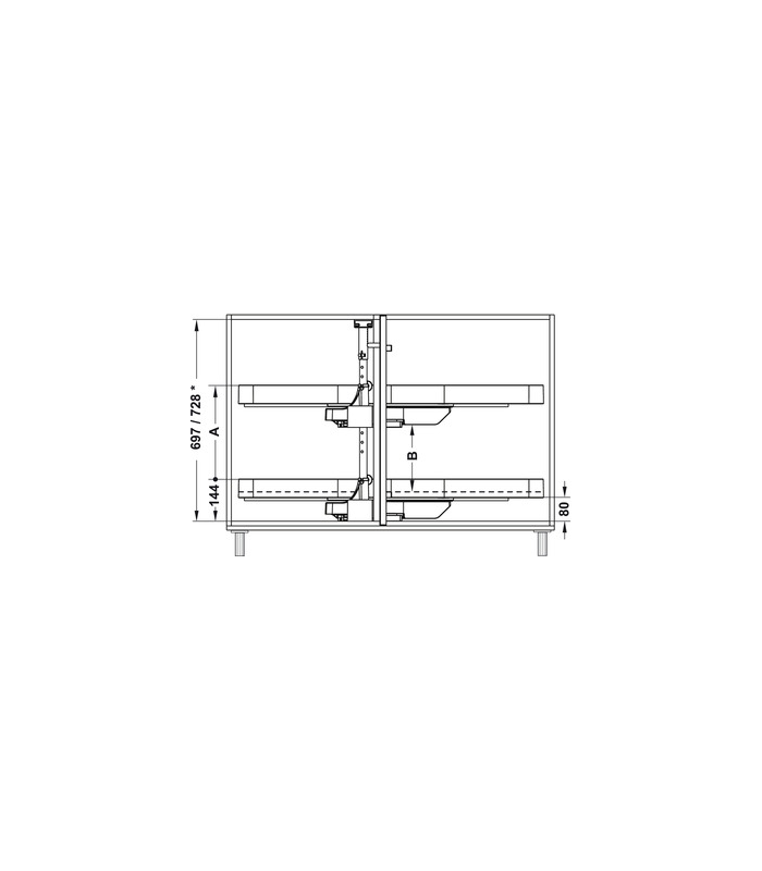Półka narożna Power Slide 900/450 lewy