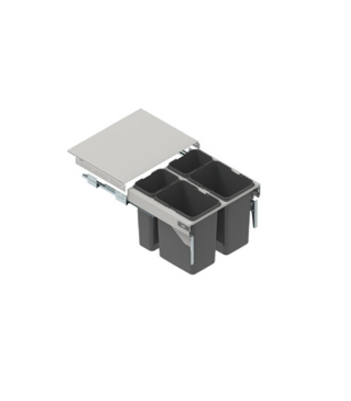 SEGREGO Szuflada z pojemnikami na odpady KB-600 H-320 NL-480 metal lakier srebrny DS