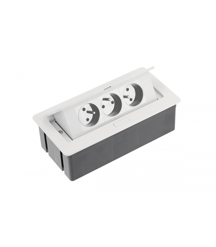 Przedłużacz SOFT biały 3x gniazdo z uziemieniem, kabel zasilający z wtyczką