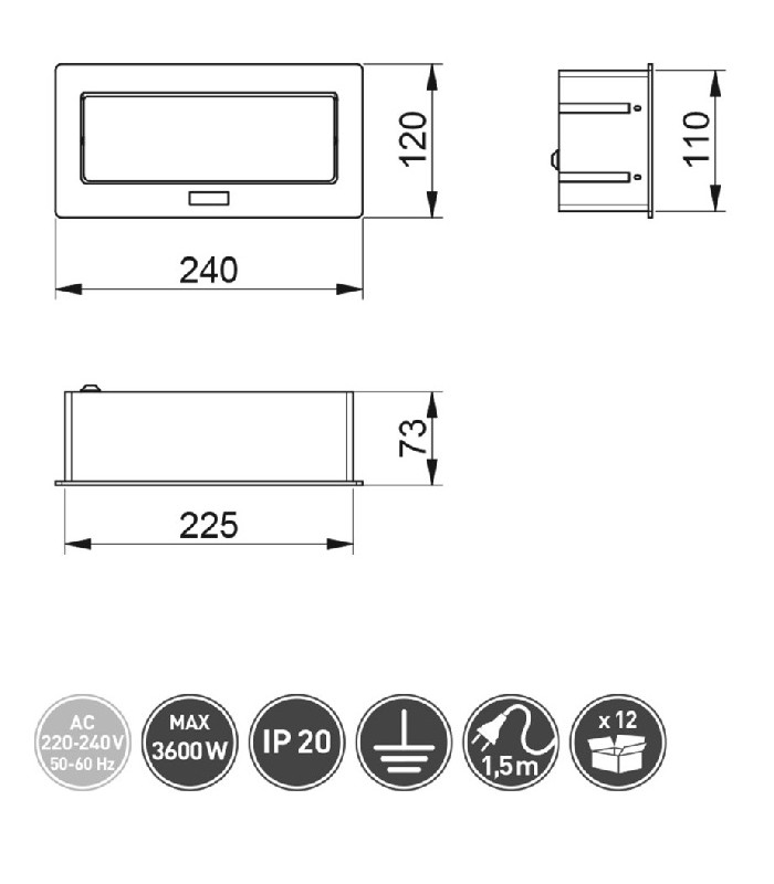 Przedłużacz SOFT biały 3x gniazdo z uziemieniem, kabel zasilający z wtyczką