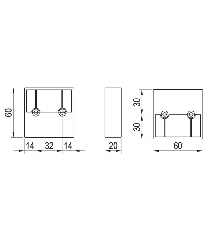 Noga meblowa 724 wysokość 20mm szara RAL9006