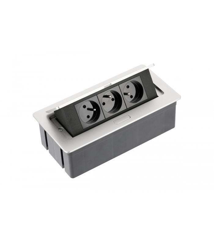 Przedłużacz SOFT aluminium 3x gniazdo z uziemieniem, kabel zasilający z wtyczką