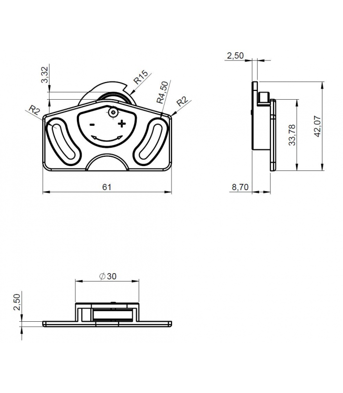 Wózek plastikowy dolny czarny