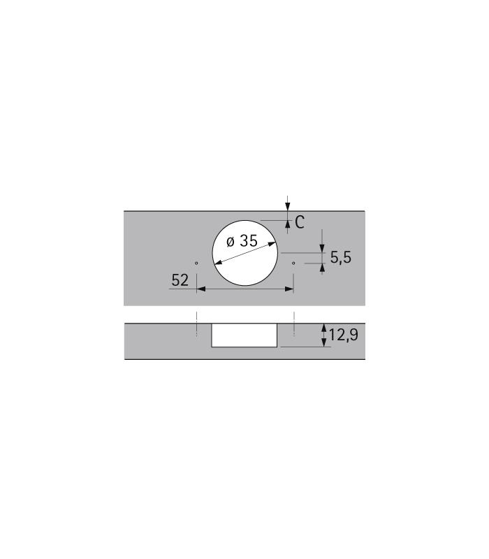 Zawias nakładany do grubych drzwi SENSYS 8639i 95°