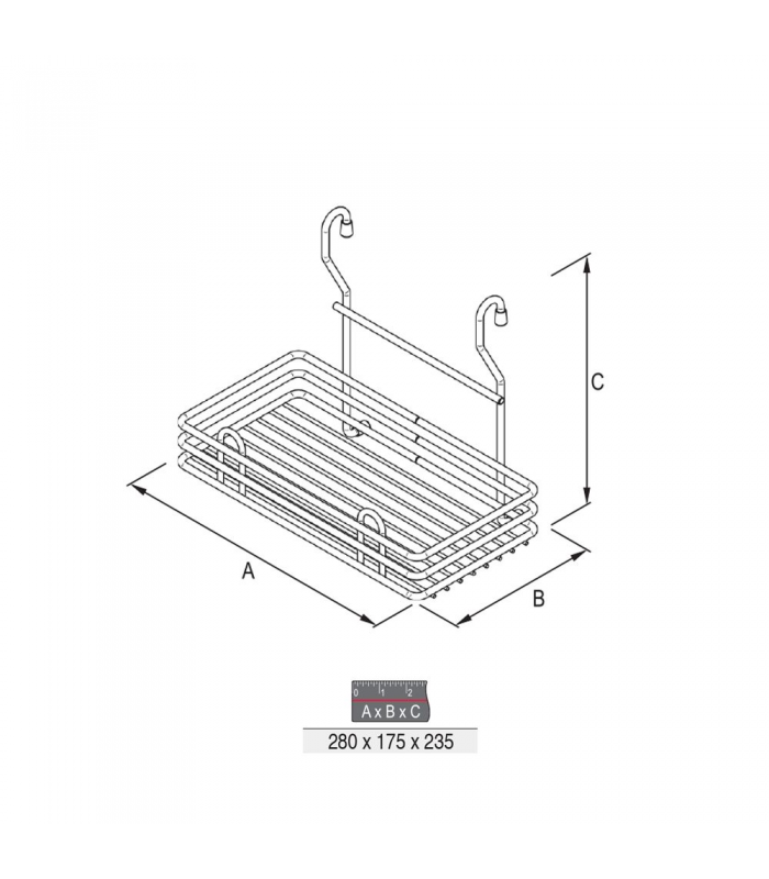 Koszyk zawieszkowy pojedynczy mały metal chrom