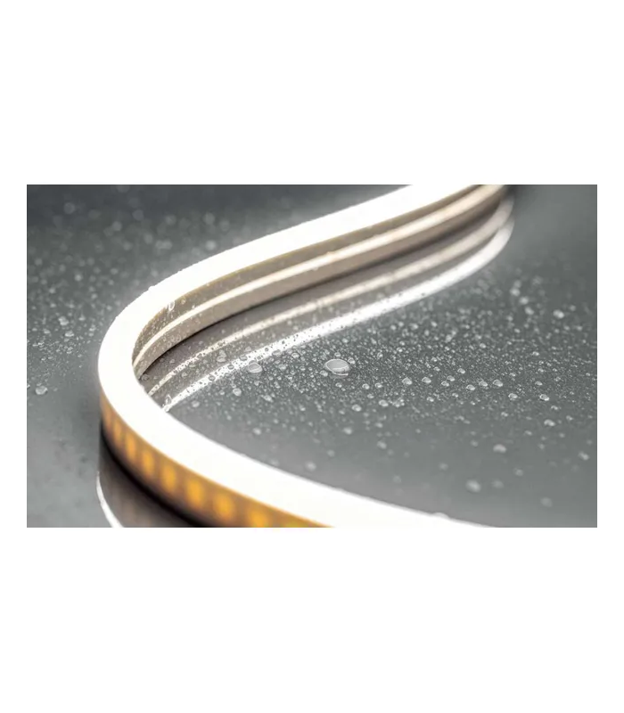 LED NEON flex 12V, 2835, ciepły biały, wodoodporny, 8mm, 5, zaślepki, klipsy