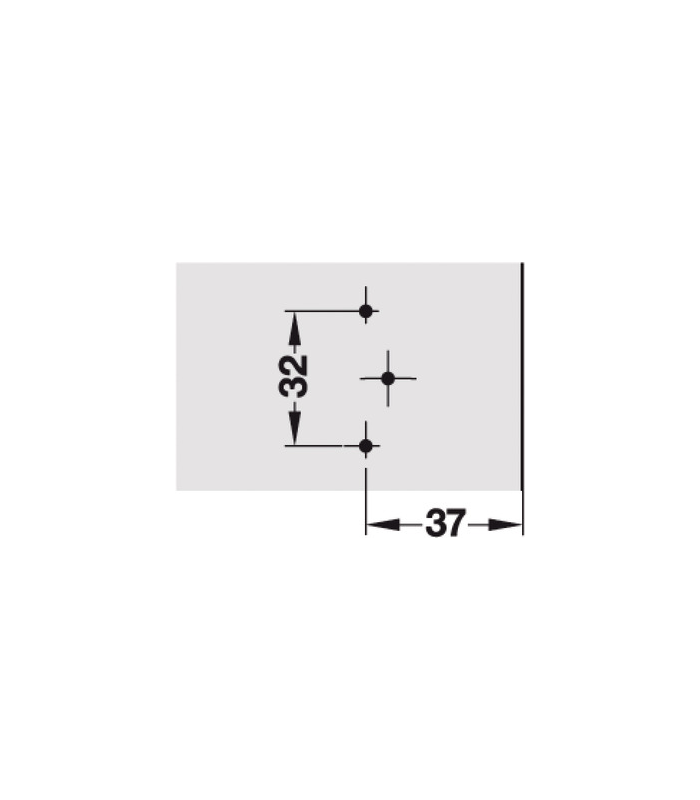 Prowadnik krzyżakowy, Häfele Metalla A, z techniką nasuwania, do zawiasu uzupełniającego 311.83.506