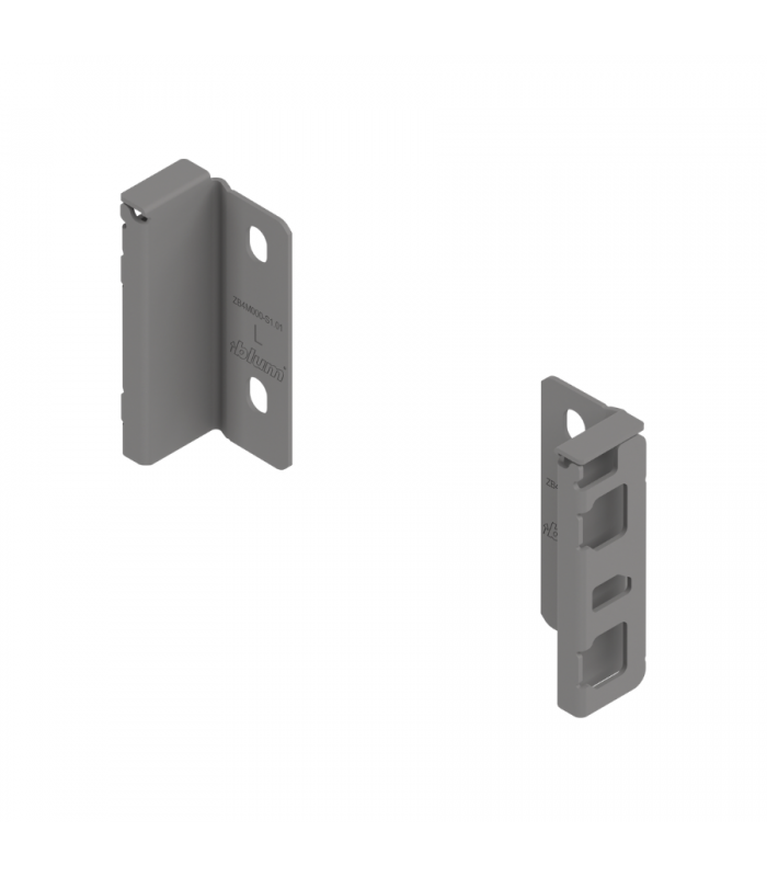 Uchwyt drewnianej ścianki tylnej MERIVOBOX, H-108, prawy+lewy ZB4M000S szary indium mat