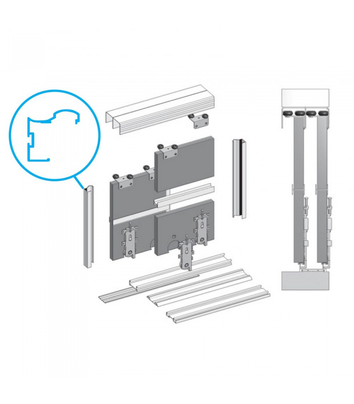 Zestaw EURO 5+ 2.0m 2 drzwi - ALU