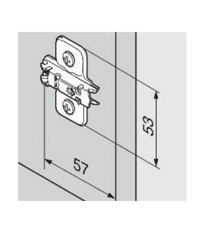 CLIP prowadnik  krzyżakowy  0 mm  Stal  Wkręty  RW  otwór podłużny  niklowany 173L6100