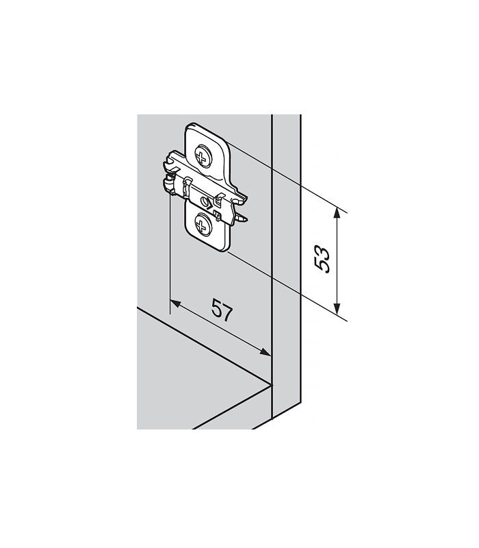 CLIP prowadnik  krzyżakowy  0 mm  Stal  na zamont. EURO wkręty  RW  otwór podłużny  niklowany 173L8100