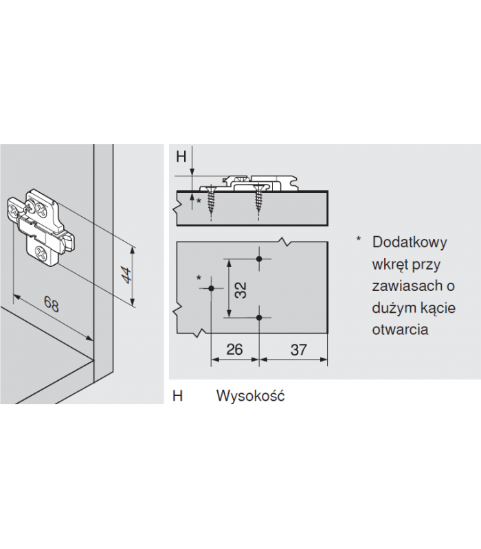 CLIP prowadnik  krzyżakowy  9 mm  Cynk  Wkręty  RW  2-częściowy  niklowany 175H7190