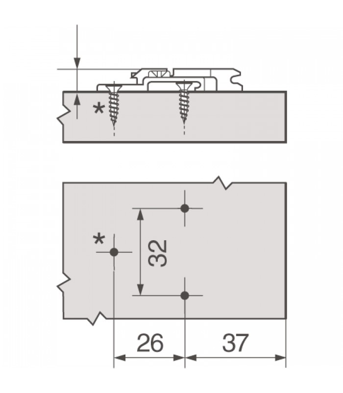 CLIP prowadnik  krzyżakowy  18 mm  Cynk  Wkręty  RW  2-częściowy  niklowany 175H7190.22