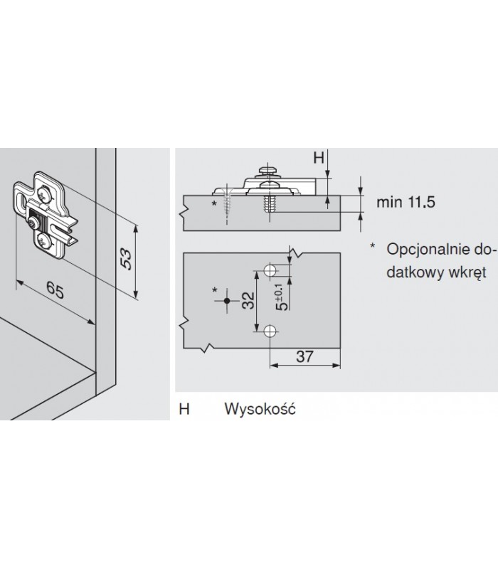 MODUL prowadnik  krzyżakowy  0 mm  Stal  EXPANDO  zamont. specj. wkręty z kołkiem rozporowym   RW  otwór podłużny