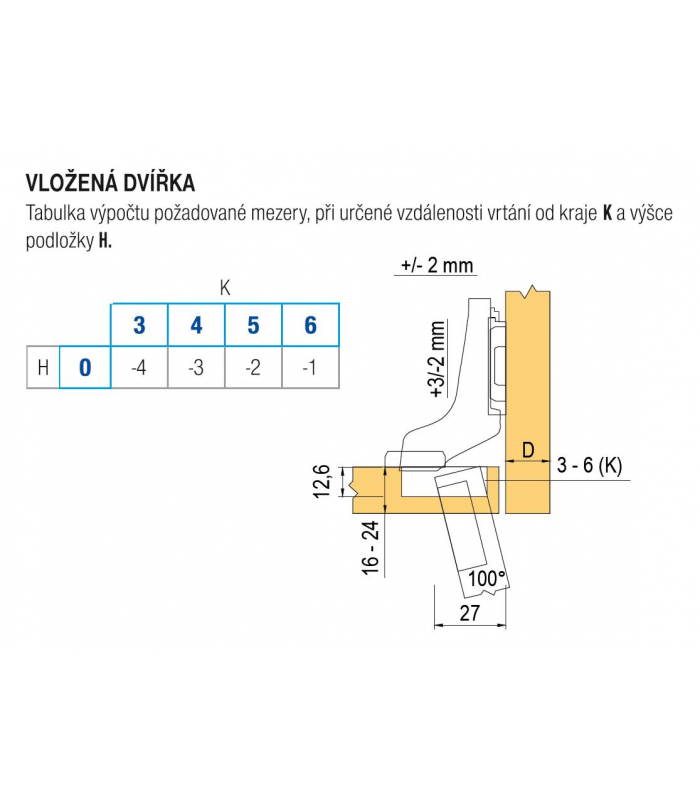 CLIP zawias standard. 100   Drzwi wpuszczane  bez sprężyny  puszka  na wkręty  niklowany 70M2750.TL