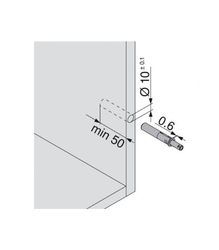 TIP-ON do drzwi  zestaw   Wersja standardowa  z magnesem  R7036 platynowoszara 956.1004