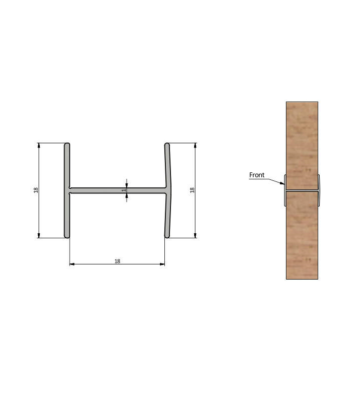 Profil aluminiowy H18 mm, L3m, czarny