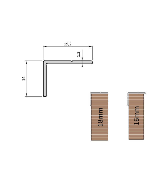 Kątownik/ profil L 18mm 3m czarny