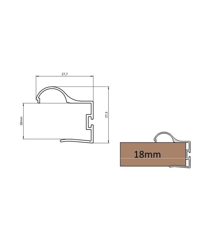 Rączka ERGO 18mm, L-2,7m, anoda