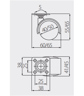 kolko-meblowe-fi40mm-z-hamulcem-czarne