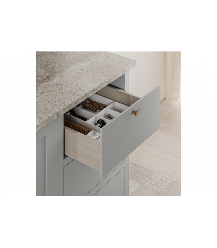 Prowadnica dolnego montażu 3D ze spowalniaczem (pełny wysuw) L-400 MODERN SLIDE, do płyty 18mm