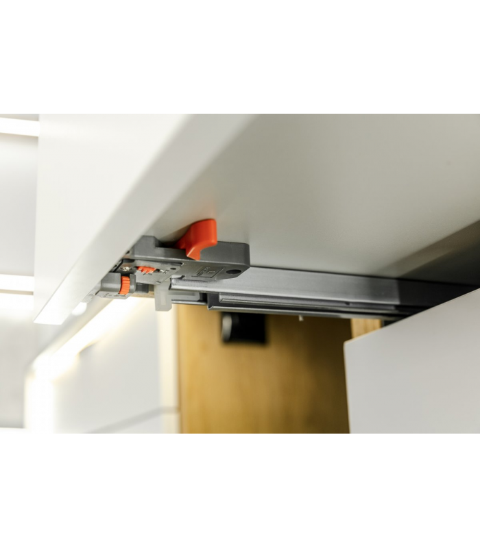 Prowadnica dolnego montażu 3D ze spowalniaczem (pełny wysuw) L-400 MODERN SLIDE, do płyty 18mm