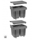 Segregator do śmieci na prowadnicy H45 do szafki 400mm 2x20l szary