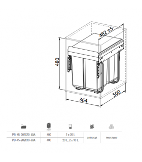 segregator-do-smieci-na-prowadnicy-h45-do-szafki-400mm-2x20l-szary
