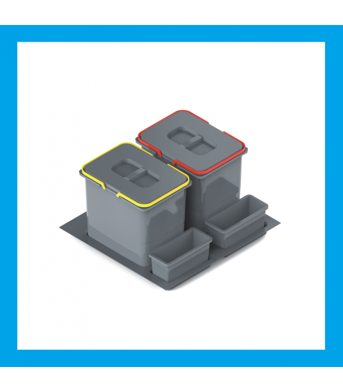 Pojemnik na odpady PRAKTIKO 60 podwójny 2x20 srebrny