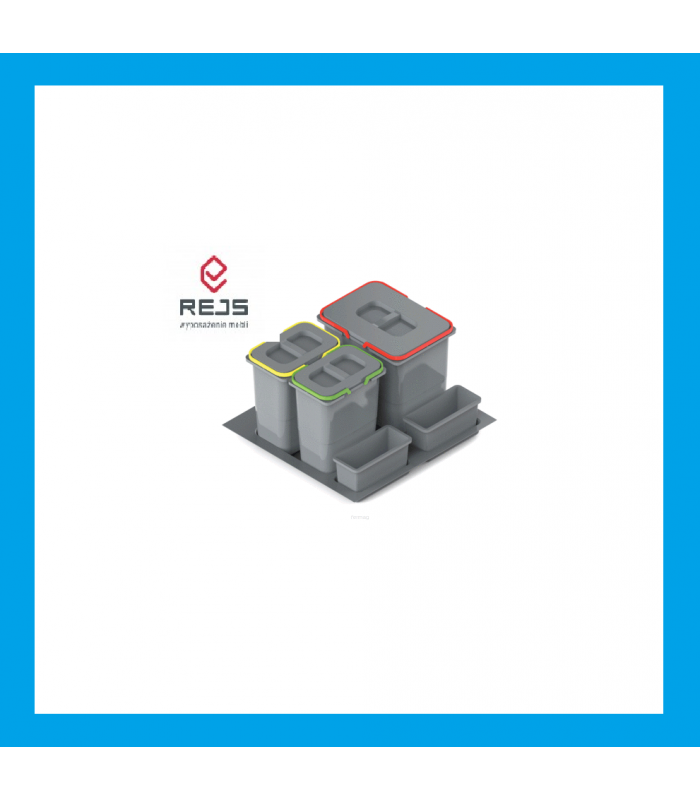 Pojemnik na odpady PRAKTIKO 60 potrójny 1x15l +2x7l, srebrny