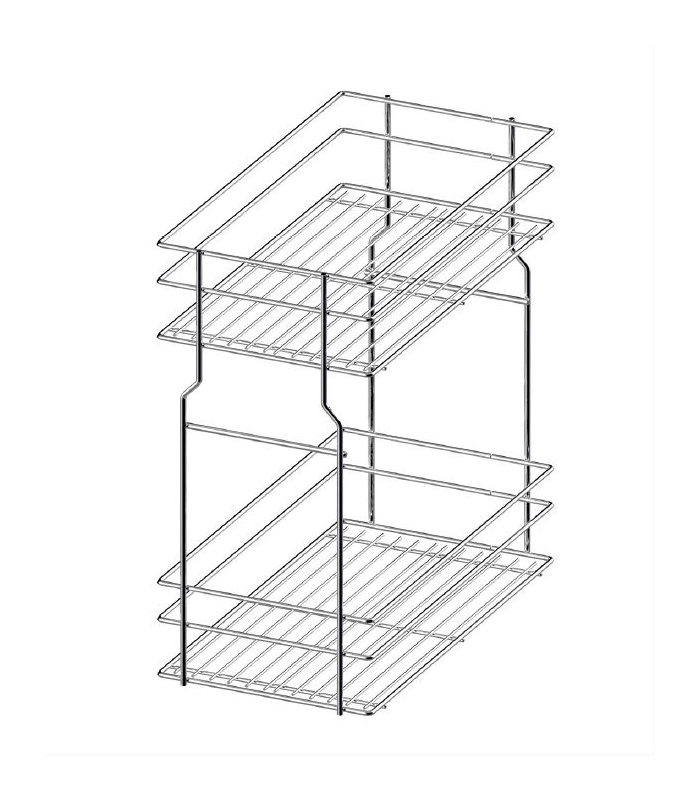Cargo dolne 400 efekt chrom ZESTAW (WE29.0006.01.062 kosz cargo efekt chrom + WE29.0014.01.549 system jezdny dolny Rejs Full)