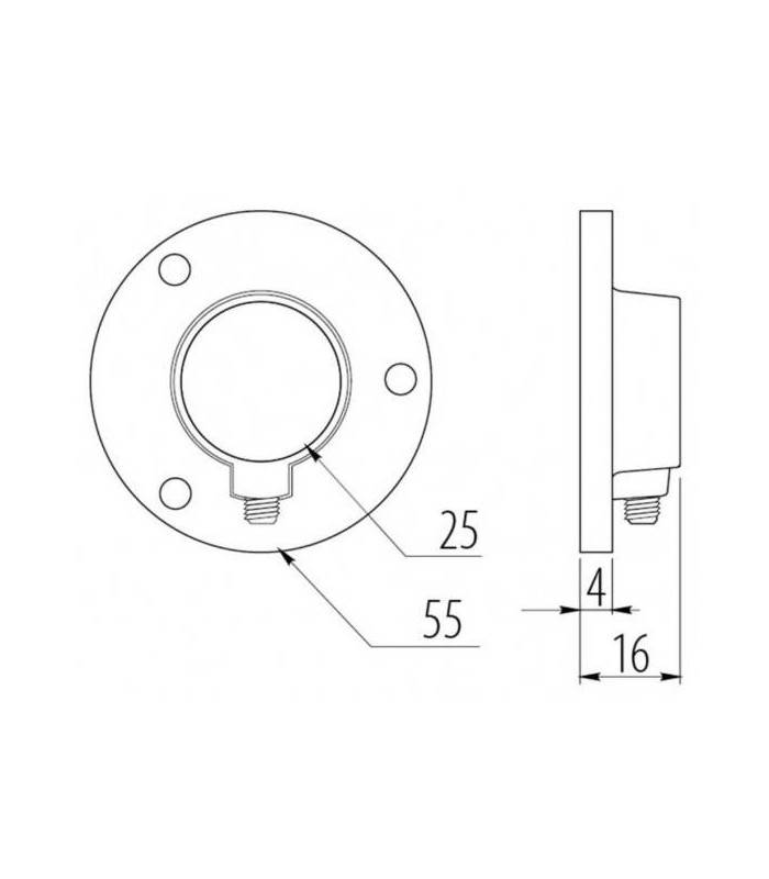 Rozetka fi 25 stalowa (chrom)