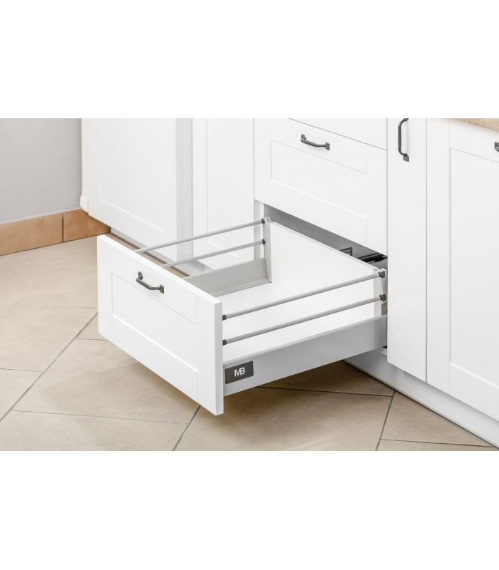 Szuflada Modern Box L-300 szara WYSOKA (w zestawie 1 kpl relingów)