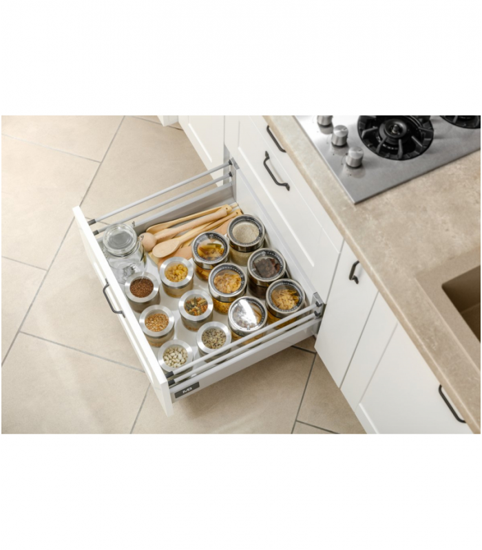 Reling wzdłużny 450mm szary do szuflady MODERN BOX