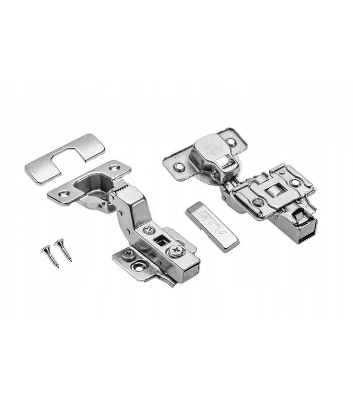 Zawias hydrauliczny, wpuszczany z regulacją mimośrodową na ramieniu i na prowadniku