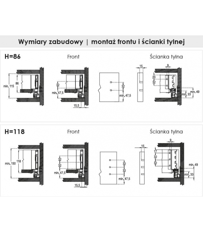 SZUFLADA ULTRA BOX 300mm H86 biała