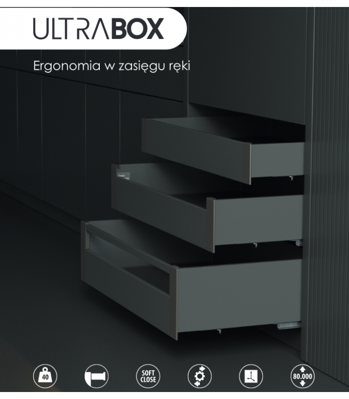 Szuflada ULTRABOX 350mm H086 biała