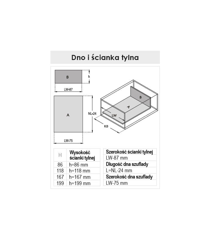 Szuflada ULTRABOX 500mm H086 biała