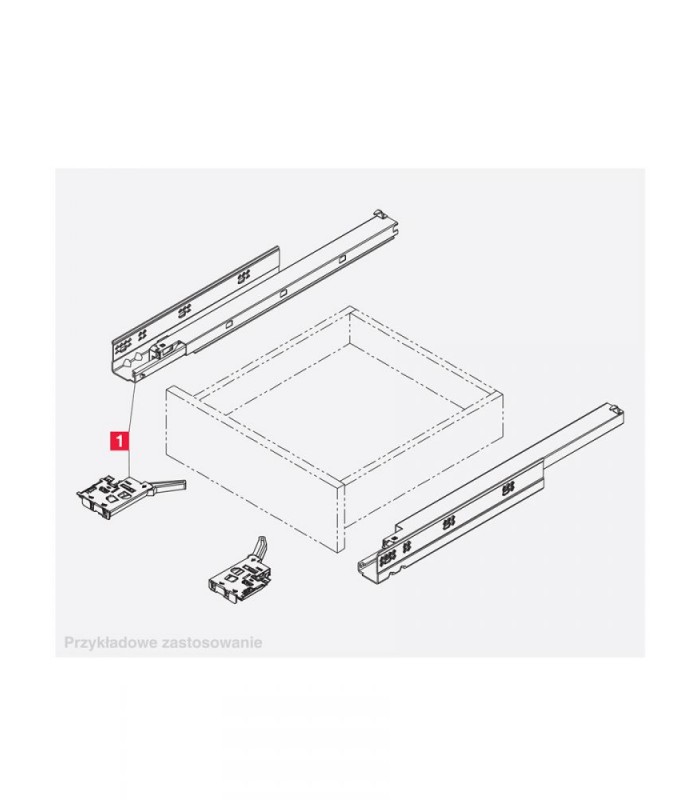 Prowadnica COMFORT SLIDE 3D L-400, pełen wysuw z dociągiem