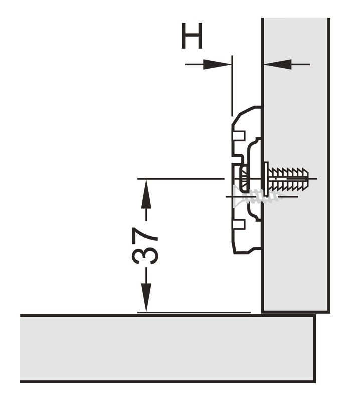 Prowadnik krzyżakowy, Häfele Metalla 300 SM Kombi, regulacja na wysokość ±2 mm za pomocą mimośrodu