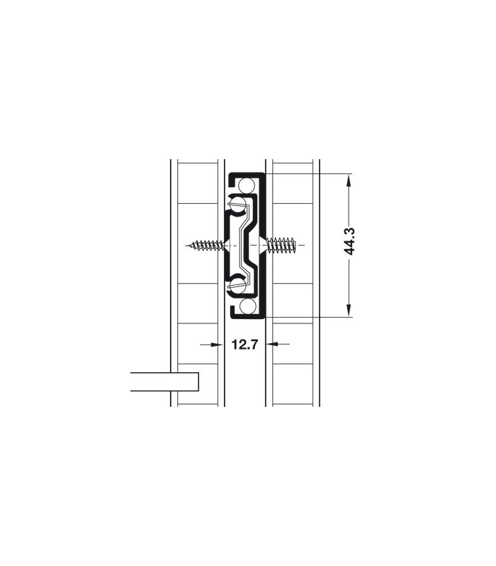 Prowadnica kulkowa PW250 30kg/45mm bok/OC