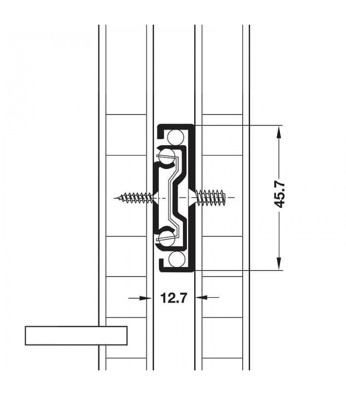 Prowadnica kulkowa PW550 30kg/45mm bok/OC