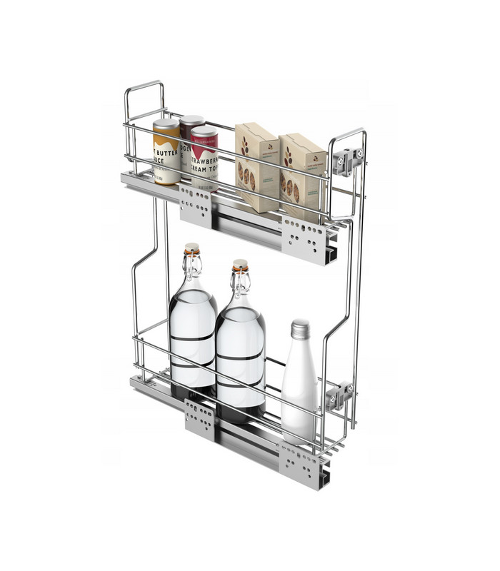 CargNis Matrix 150 CHROM/lewe.ZES (549.14.210 kosz cargo 150 chrom lewy + 552.91.954 prowadnica Matrix S 450/ 2x lewa)