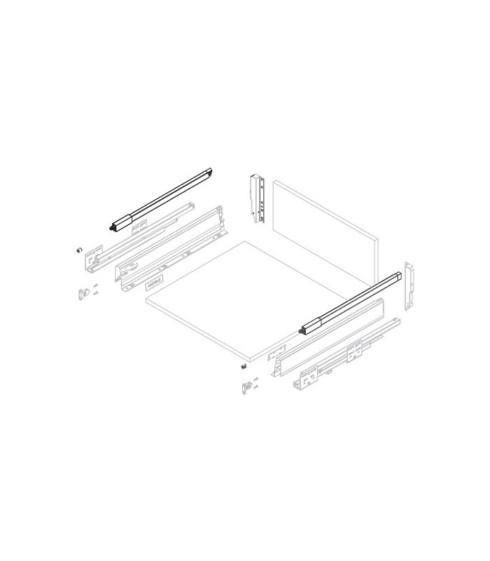 Reling prostokątny, biały, dł. znamionowa: 400 mm