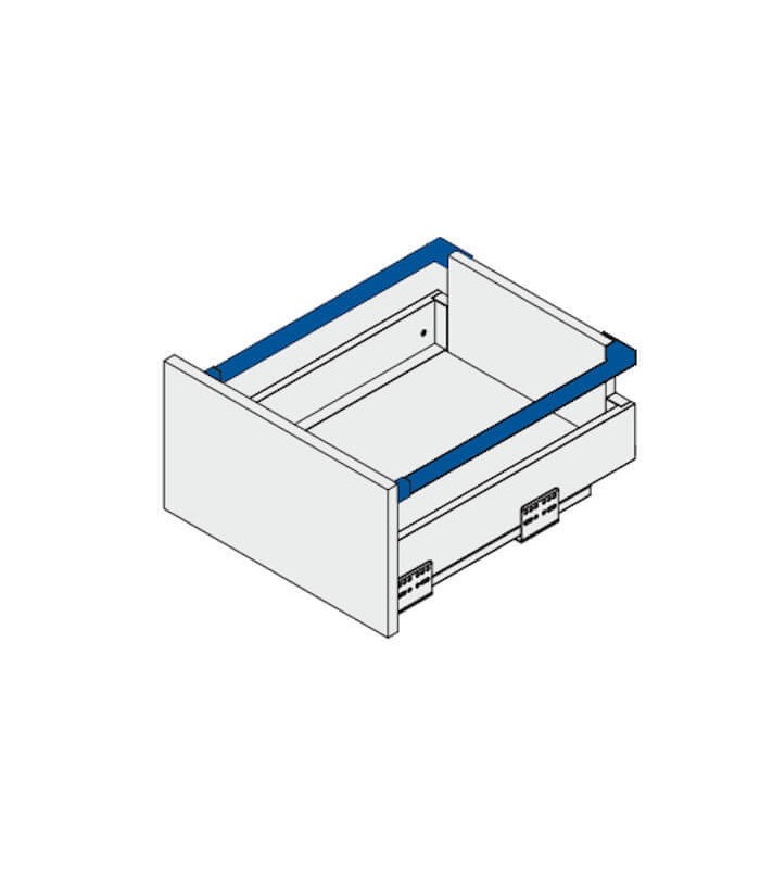 Reling wzdłużny kwadratowy do szuflad AXISPRO 450mm biały