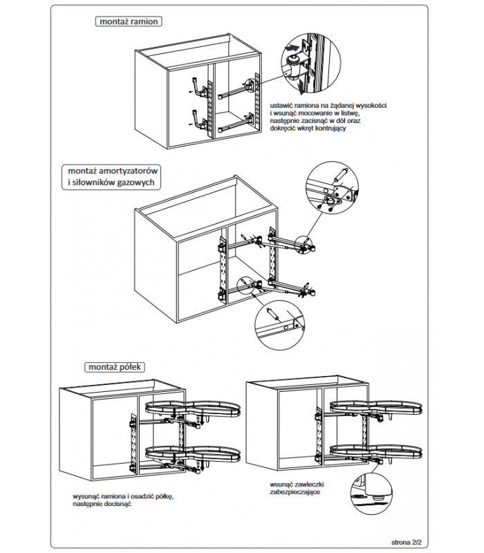 Nerka chrom prawa do szafki 900