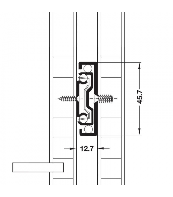Prowadnica kulkowa pełen wysuw 450 30kg/bez hamulca