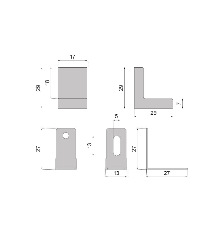 Kątownik meblowy KLON metal+płytka